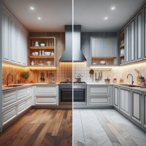 kitchen set HPL mampu menahan panas tanpa merusak lapisan.