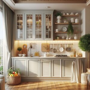 kitchen set dengan rak piring yang cantik